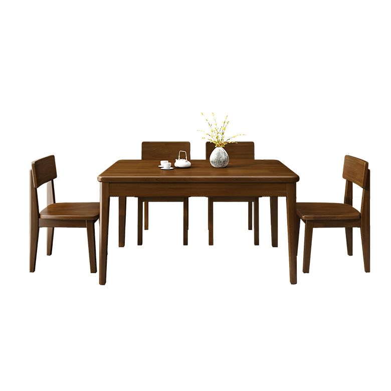 Traditional Style Standard Height Solid Wood Dining Table Rectangle Dining Room Set For Home