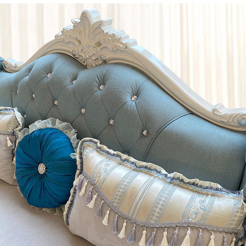 133.86"L x 74.8"W x 47.24"H Glam 5-Seat Cushion Back Sectional Rolled Arm Sofa and Chaise