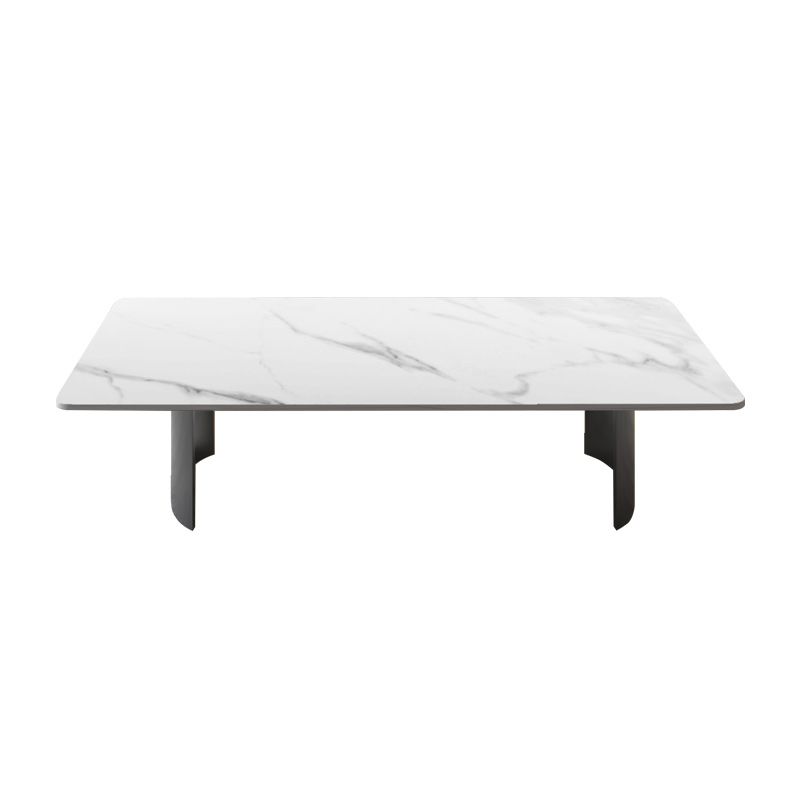 Glam Sled Coffee Table Slate Rectangular Cocktail Table for Home