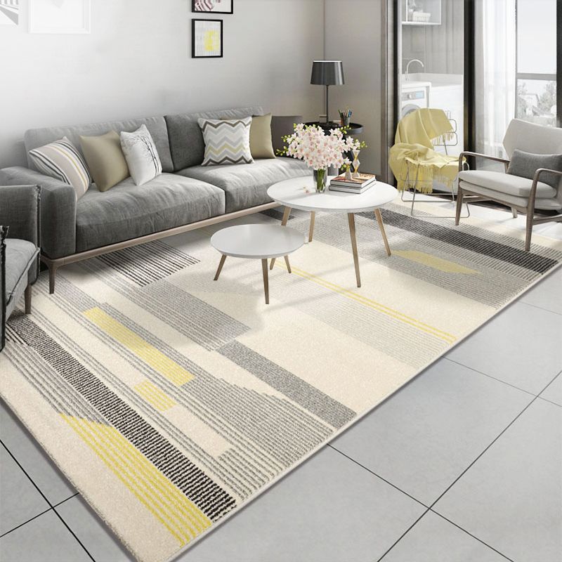 Multi Color Simple Rug Polypropylene Geometric Print Indoor Rug Anti-Slip Backing Pet Friendly Area Carpet for Living Room