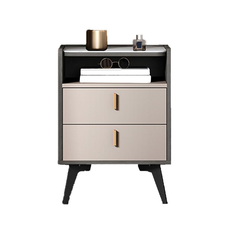 Stone Top Nightstand Modern Open Stoarge Drawer Legs Included Bed Nightstand