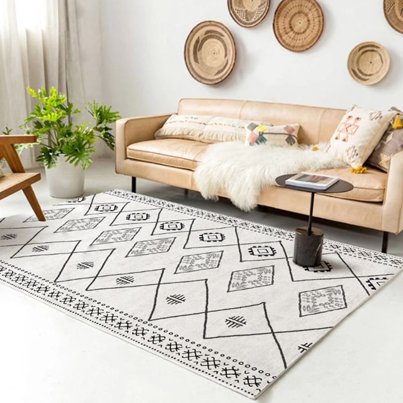 Multicolor Bohemian Area Carpet Polyester Imprime et ethnique Tapis de soins Easy Care Papier pour le salon