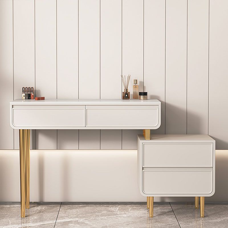 Glam With 2/4 Drawer Solid Wood Bedroom Standing Make-up Vanity