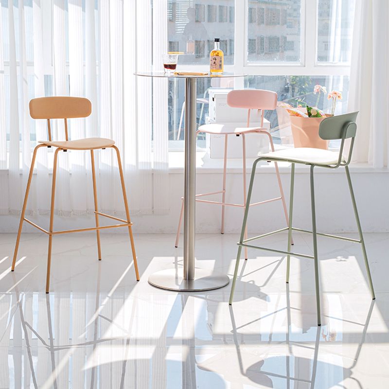 Modern Bar-stool Plastic Counter Bar Stool for Kitchen Bar with Metal Legs