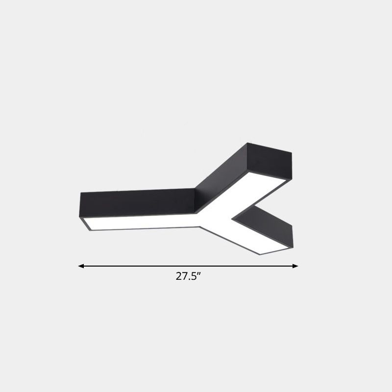 Geometric Shape Ceiling Mounted Fixture Minimalist Metal LED Flush Mount Light for Office