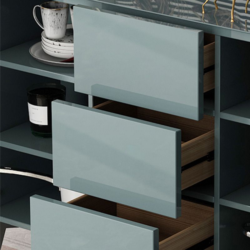 Contemporary Accent Cabinet Square Side Cabinet With Glass Top
