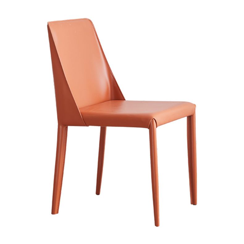 Contemporary Style Dining Chairs Armless Side Chair with Metal Legs