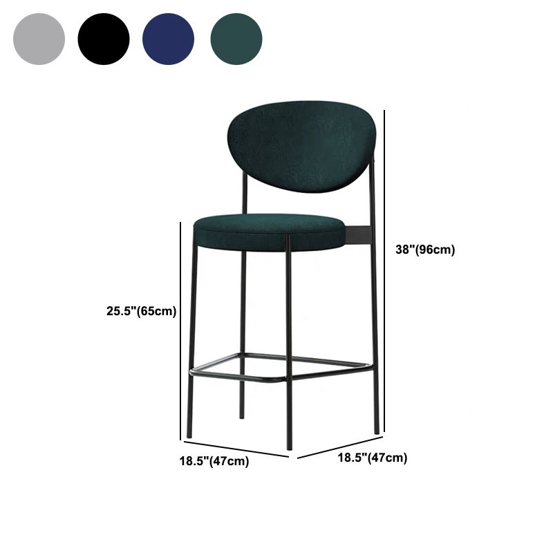 Low Back Upholstered Bar Stool Industrial Armless Barstool with Metal Legs
