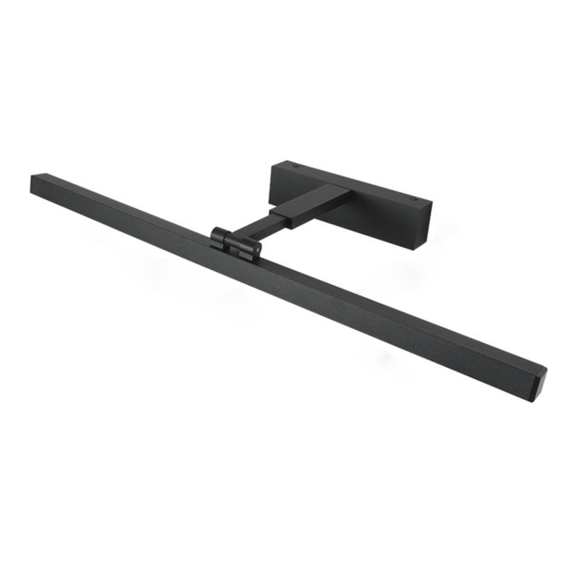 Metal Linear Wall Sconce Modern Style 1-Light Swing Arm Mirror Wall Light Fixture in Black