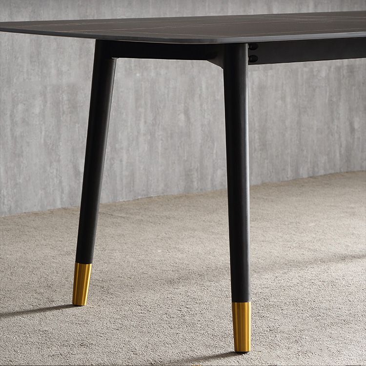 Modern 1/4/5/6/7 Pieces Dining Set Sintered Stone Dining Table with Leather Chairs