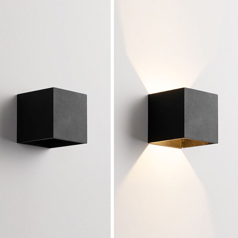 Lámparas de pared cuadradas de 4 "con sombra de vidrio con luces aplastas de pared contemporáneas en interiores