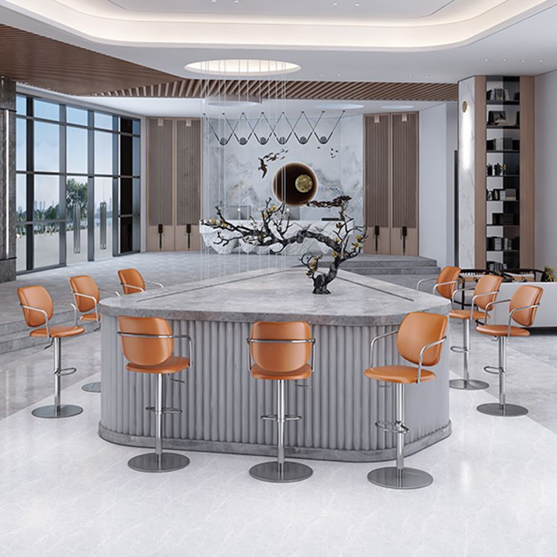 Industrial Leather Bar Stool Adjustable Backrest Counter Stool for Bristol