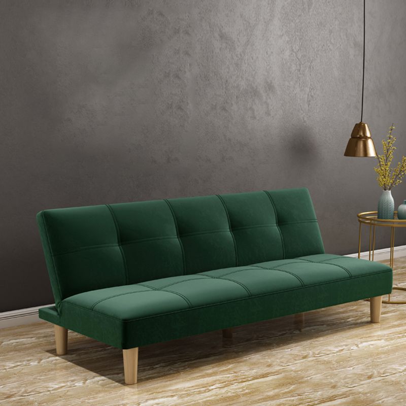 Modern 2/3 Seater Armless Sofa Convertible Biscuit Back Velvet Sofa