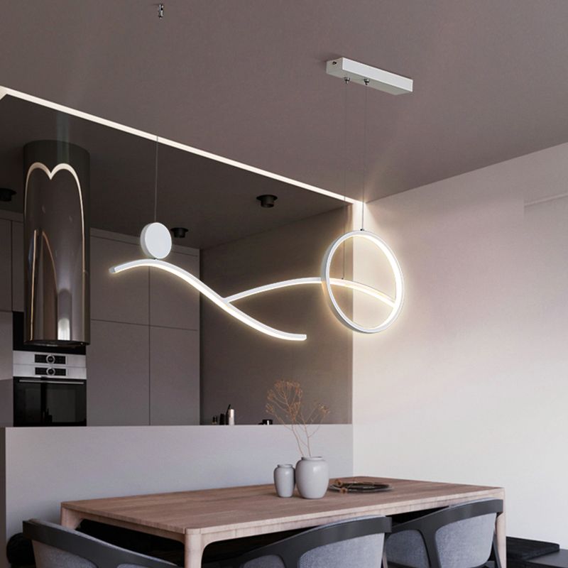 Ring Island Lighting Fixtures Acrylic Modern Simplicity Island Lighting Ideas for Restaurant