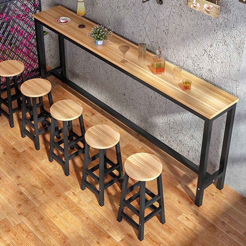 Industrial Trestle Bar Stool Table Metal and Wood Bar Wine Table