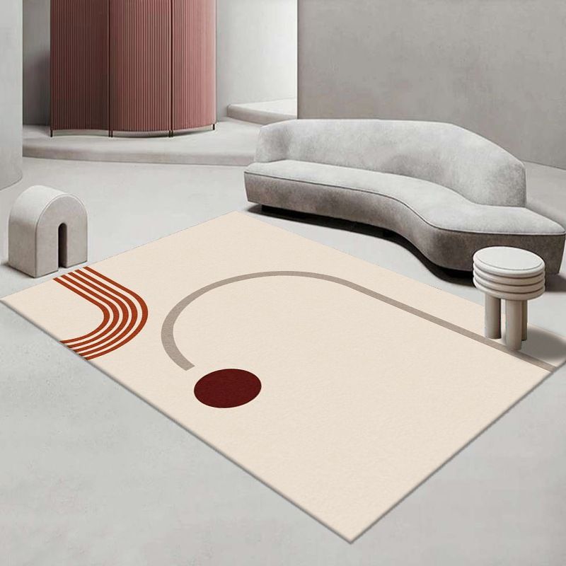 Pink Color Block Area Rug Polyester Modern Indoor Rug Washable Rug for Living Room