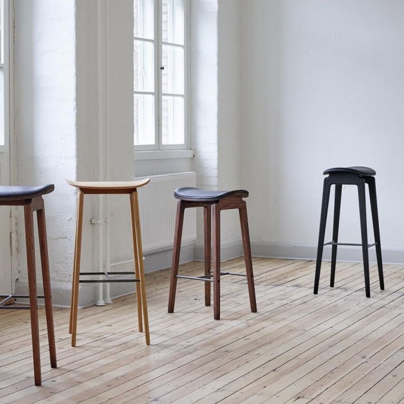 Industrial Solid Wood Stool Saddle Seat Stool for Living Room