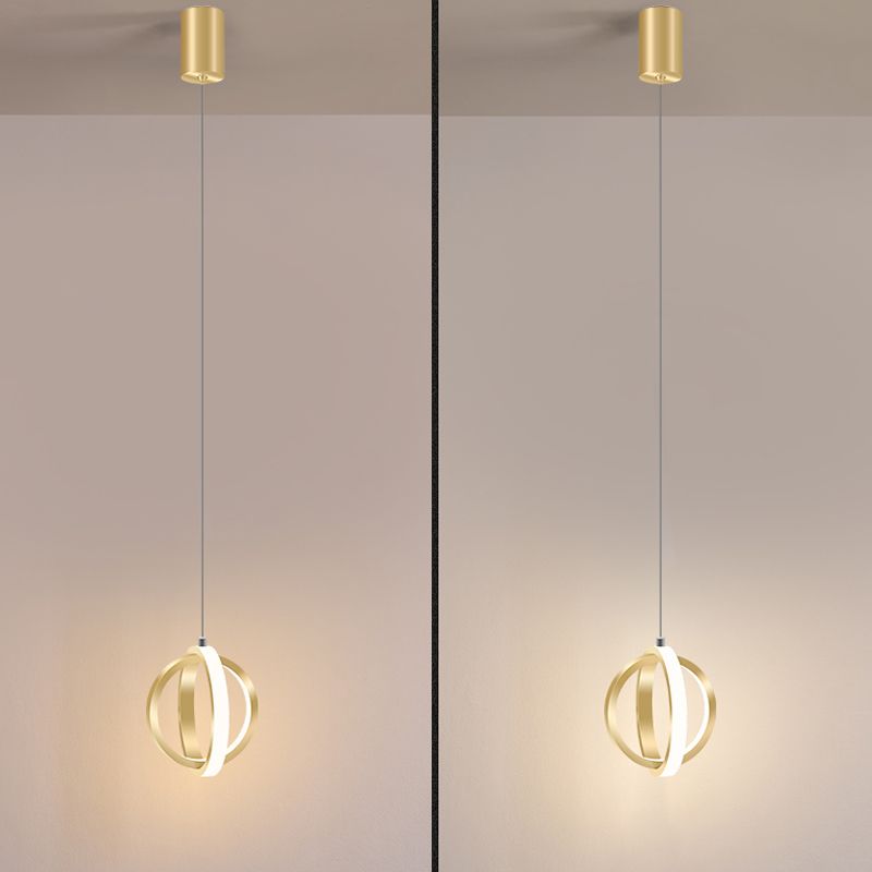 Metal Circles Hanging Pendant Light Minimalist Style LED Suspension Pendant Light