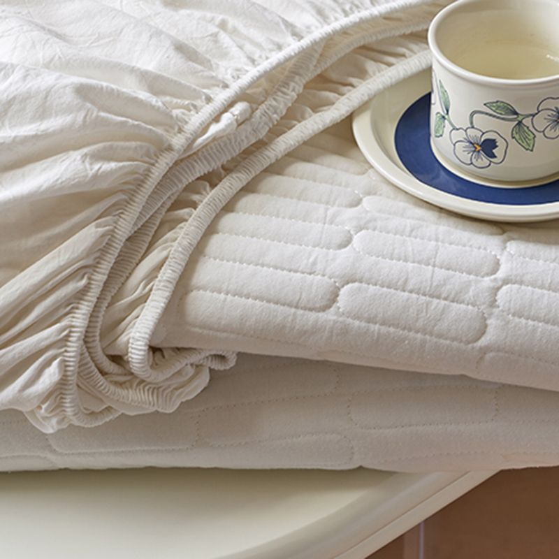 Soft Fitted Sheet Breathable Flannel Pure Color Fade Resistant Fitted Sheet Set