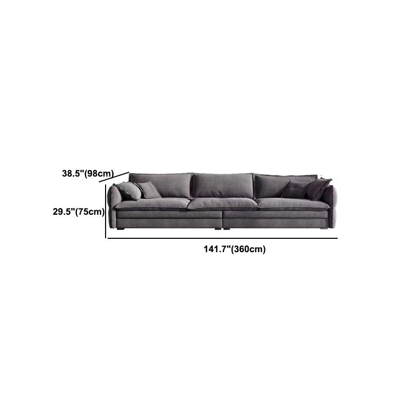 Contemporary Cushions Sofa & Chaise Loose Back Flared Arm Sofa