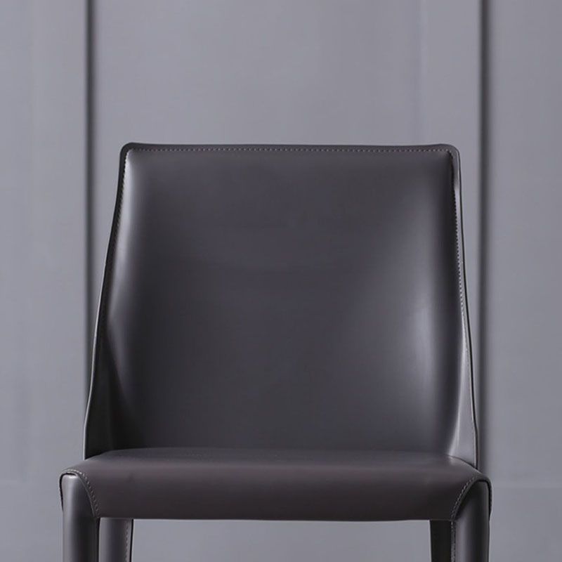 Contemporary Leather Chairs Set Kitchen Dining Room Solid Back Side Chair