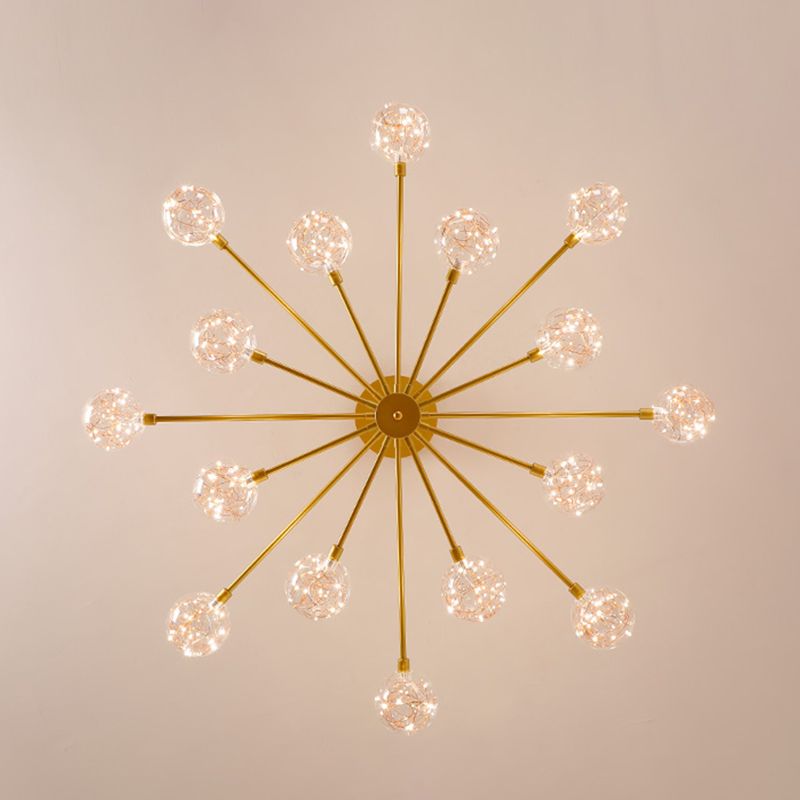 Luce a sospensione a sospensione globale con soffitto in vetro trasparente contemporaneo