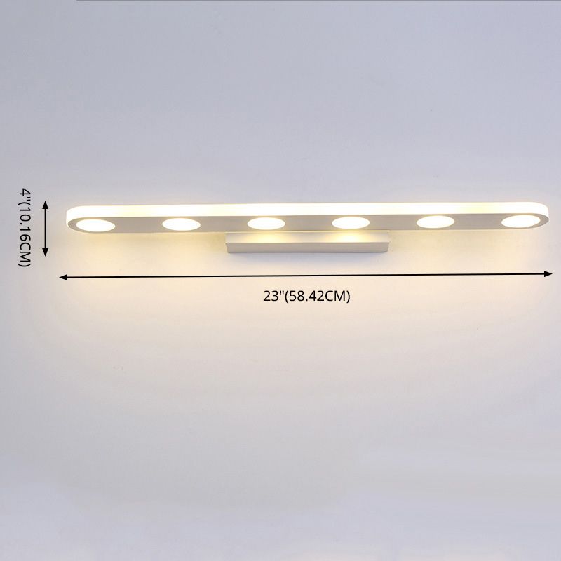 Miroir de vanité moderne nordique Lumière ovale de forme de salle de bain Vanité Lumière au-dessus du miroir