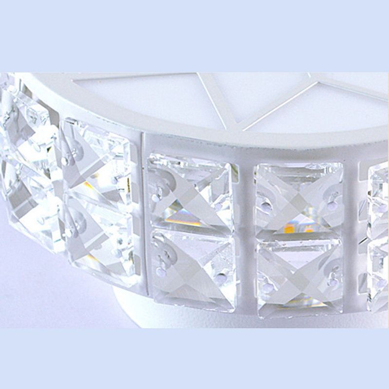 Circle Flush Mount Ceiling Lighting Fixture Modern LED Crystal Flush Mount Light