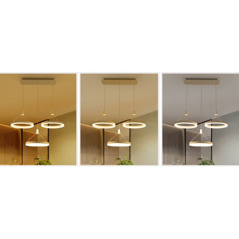 Lampada a sospensione del soffitto della sala da pranzo circolare Acrilico LED minimalista LED LADO CON REGOLABILE ALTENZA