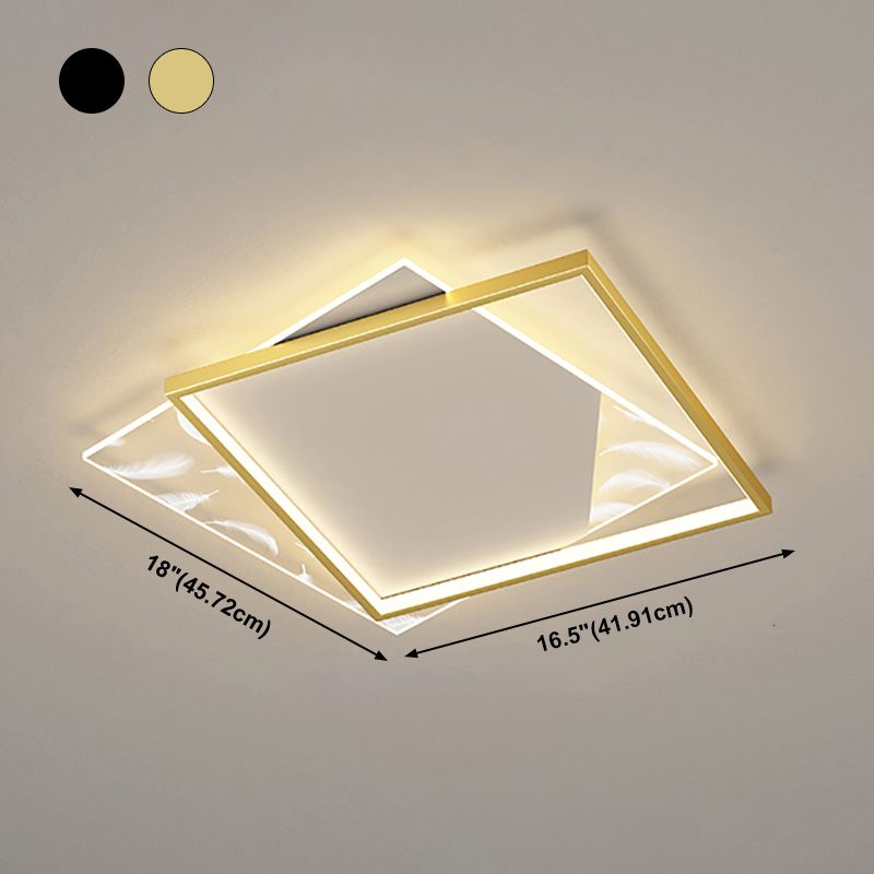Dubbele vierkante inbouwlamp Moderne LED-plafondlamp voor woonkamer