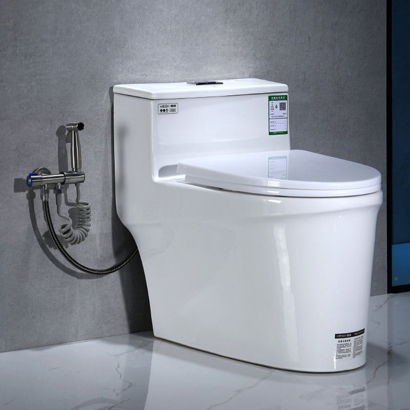Modern Floor Mount Flush Toilet 1-Piece Urine Toilet with Seat for Washroom