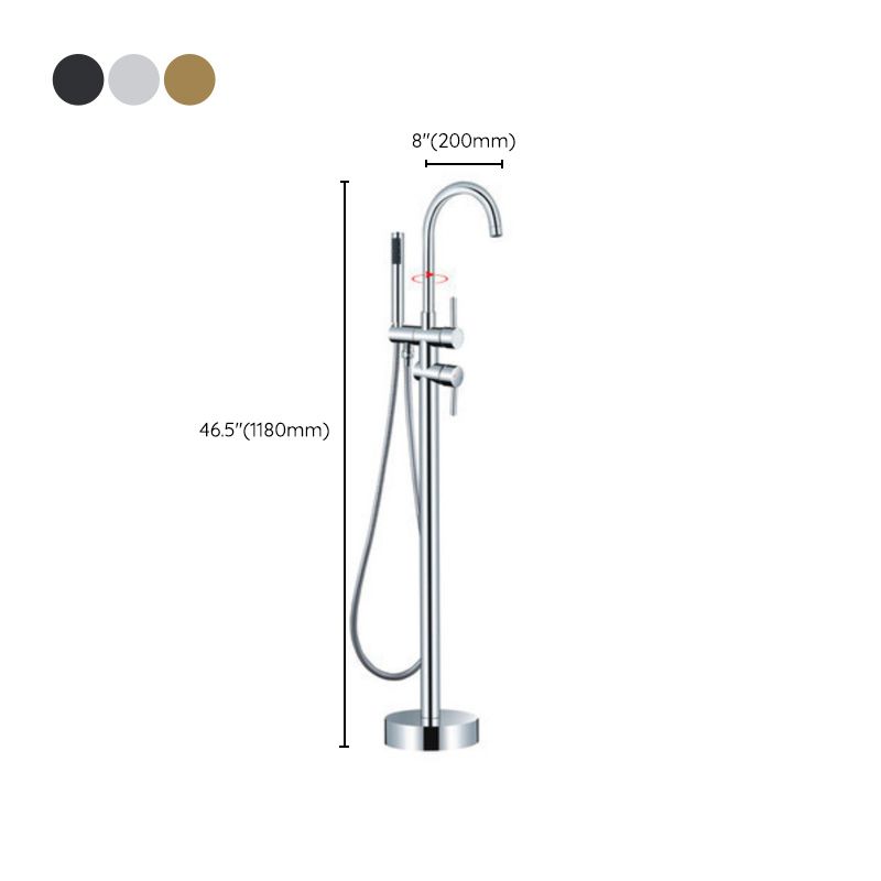 Modern Freestanding Tub Faucet Copper Floor Mounted Two Handle Freestanding Bathtub Faucet