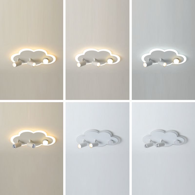 Wolkenform Aluminium LED Flush Mount Modern White Flush Bedroom Ceiling Lights mit Spotlight