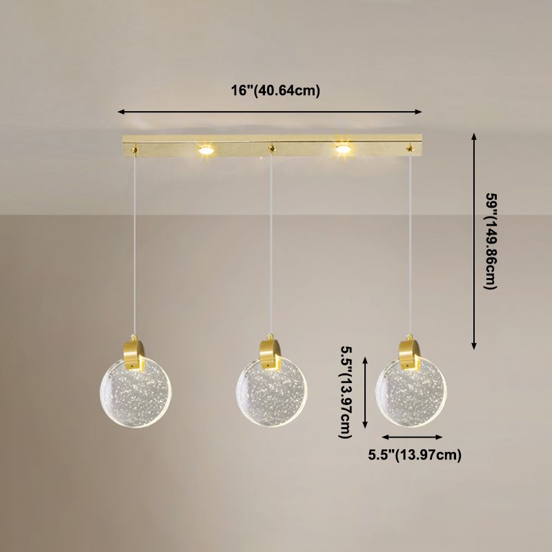 Simplicité moderne Crystal Hanging Living Room LED Round Shape Pendant lampe Paxage