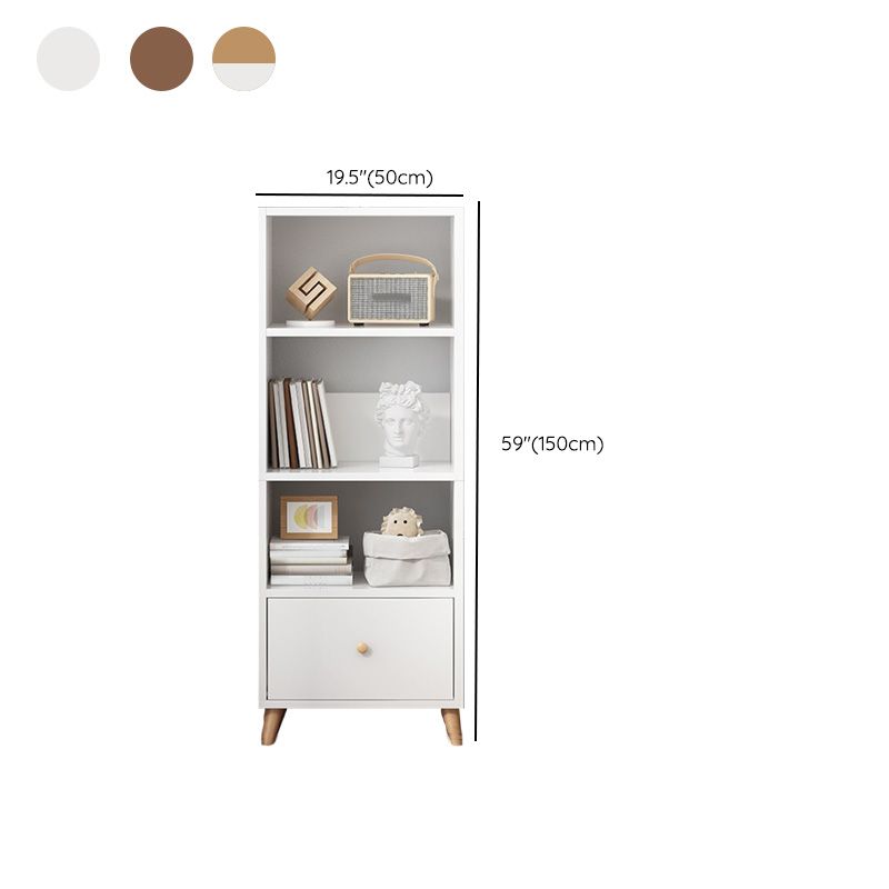 Wooden Accent Cabinet Grooves Handle Design Storage Cabinet with Drawer