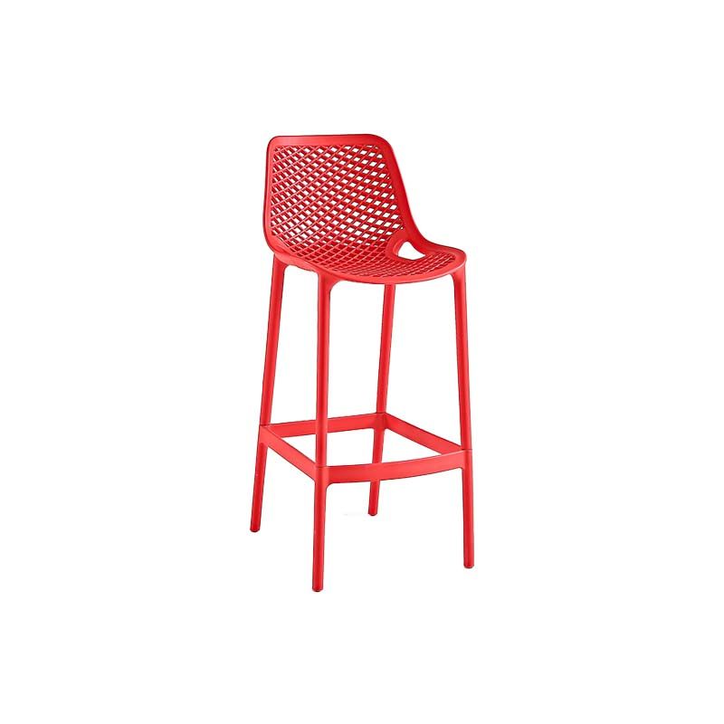 Pp Plastic Bar Height Stool Indoor Industrial Armless Bar Stool with Footrest