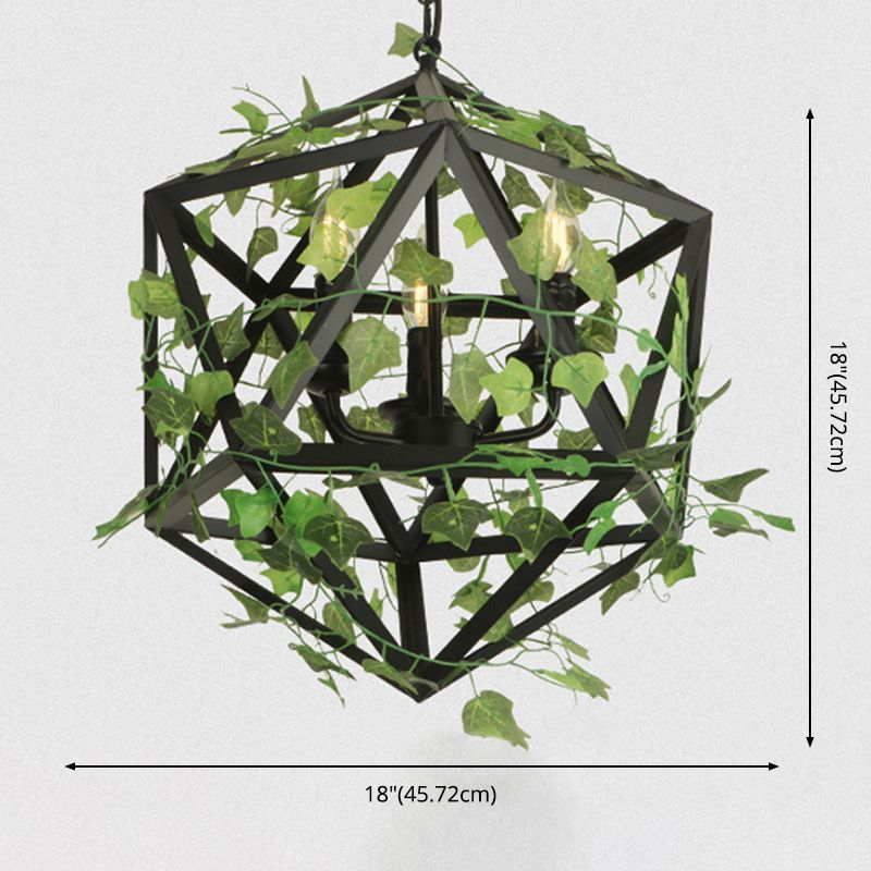 1 Light Pendant Light Fixture Industrial Metal Hanging Pendant Lights with Plants for Restaurant