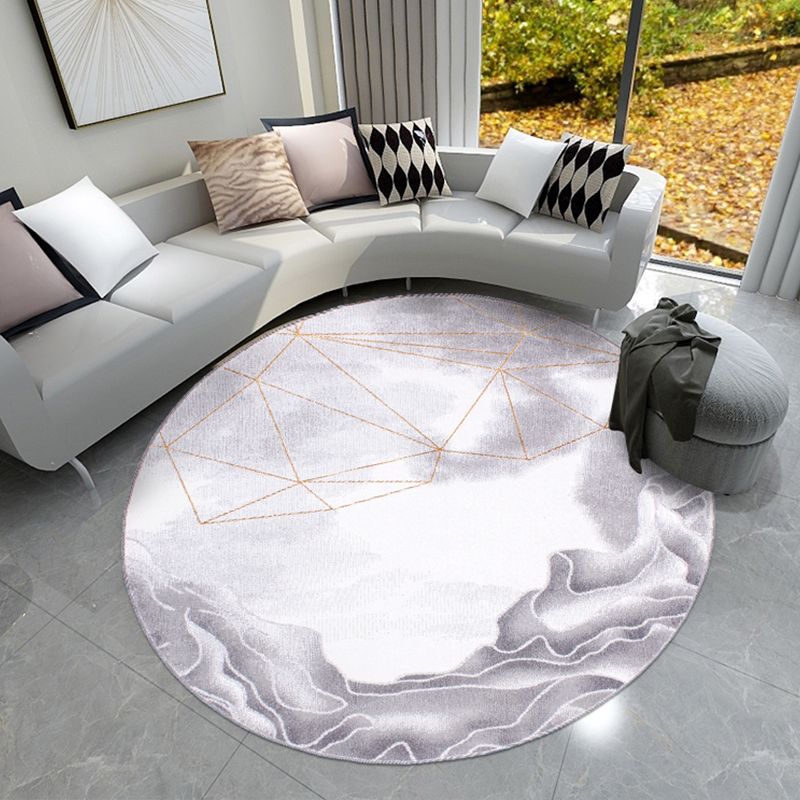 Casual Color Block Rug Multicolor Rayon Area Carpet Pet Friendly Washable Indoor Rug for Living Room