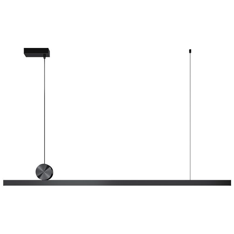 Black Modern LED Island Lighting Linear Aluminum Chandelier Light Fixture for Dining Room