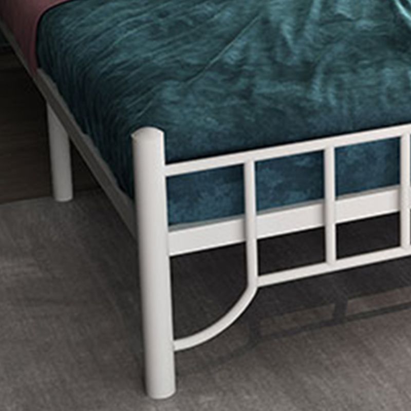 Glam Upholstered Headboard Bed with Metal Legs Open-Frame Bed