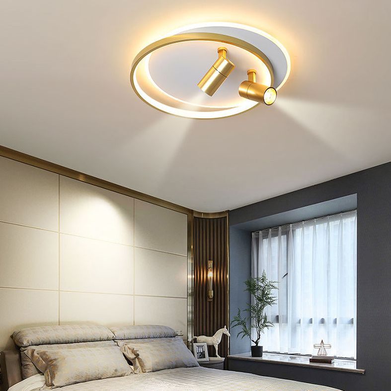 Bague métallique Semi-Flush Ceiling Light Fixtures Modern Bedroom Semi Flush Light Fixtures