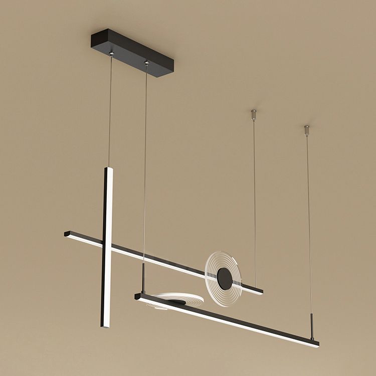 Modern Lighting Chandelier Linear Island Lighting Metal 5 Light Island Pendant Lights