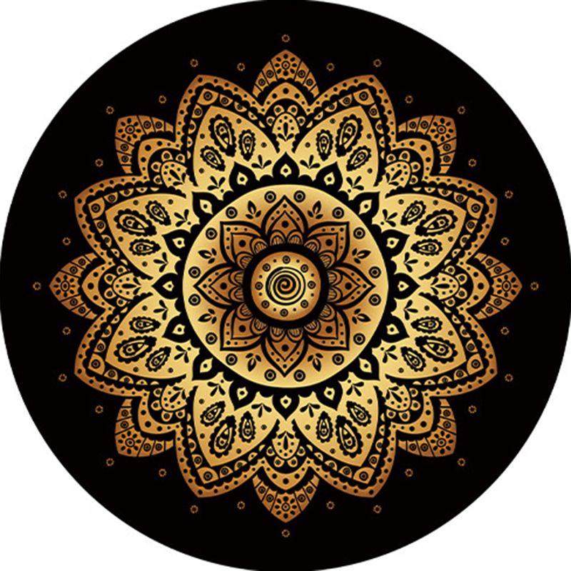 Shabby Chic Black Tone Area Rug Polyester Carpet Stain Resistant Carpet for Living Room
