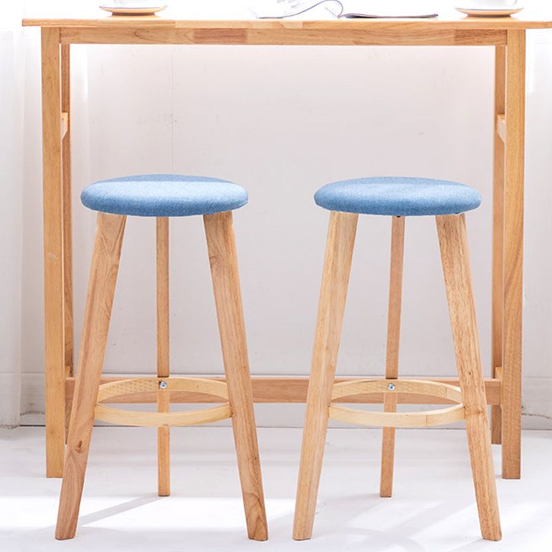 Industrial Style Round Seat Barstool Wooden Counter Bar Stool for Home Use
