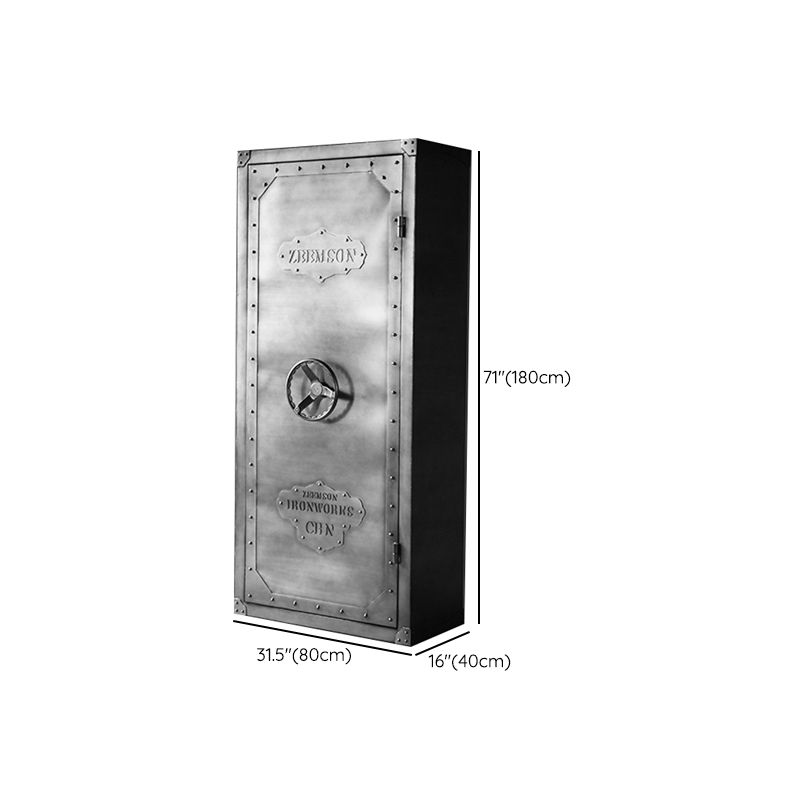 Industrial Metal Wardrobe Closet Freestanding Wardrobe in Grey