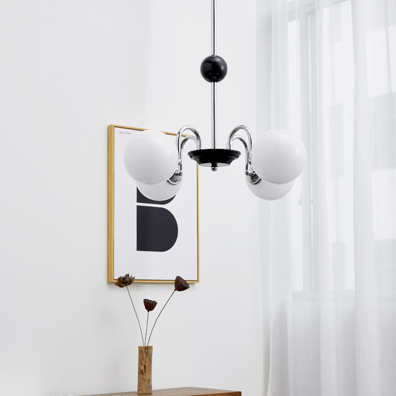 Lampadario a forma di globo lampadina multipulla nordica con vetro per camera da letto