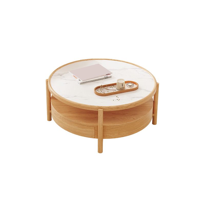 Tropical Coffee Table Solid Wood Coffee Cocktail Table with Storage