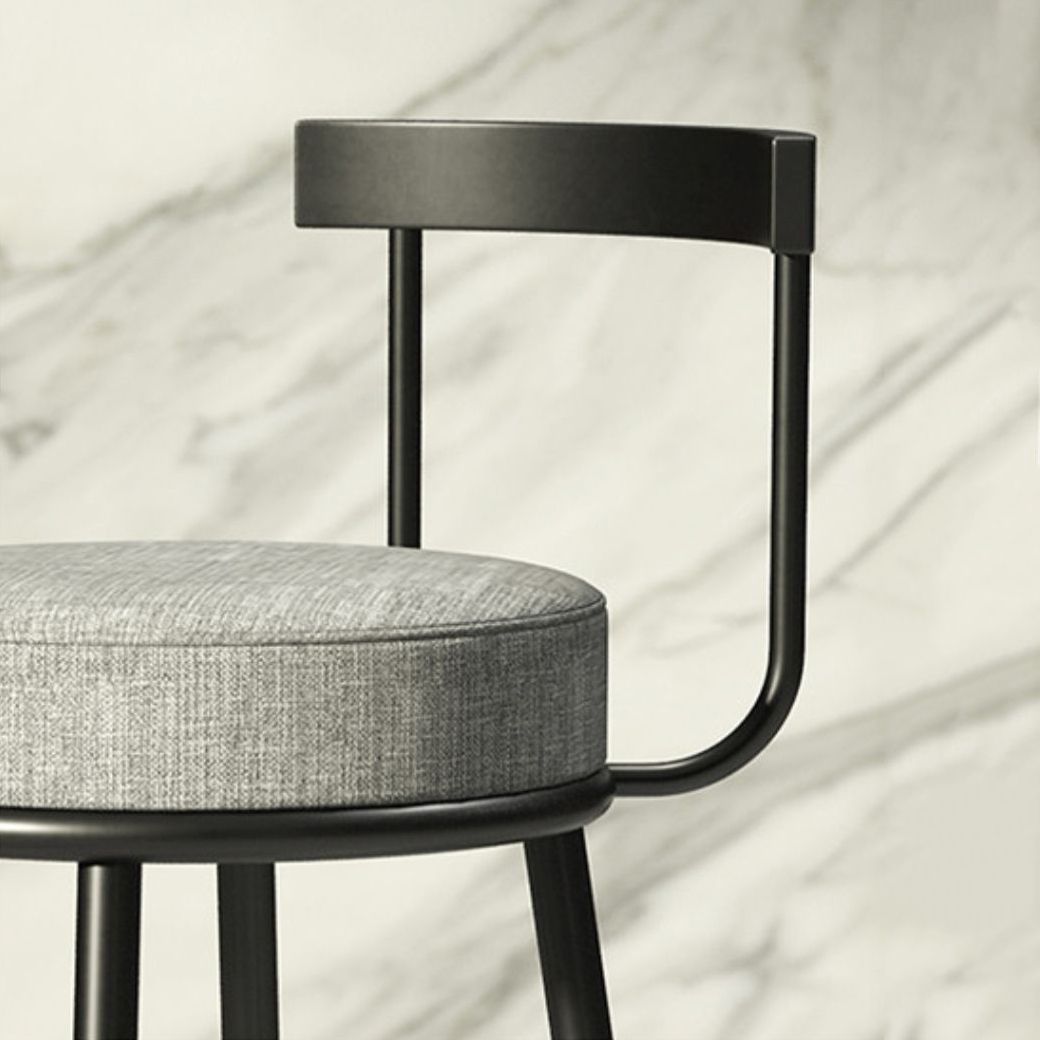 Industrial Armless Backrest Counter Stool Iron Cafe Bar Stool with Cushion and Pedal