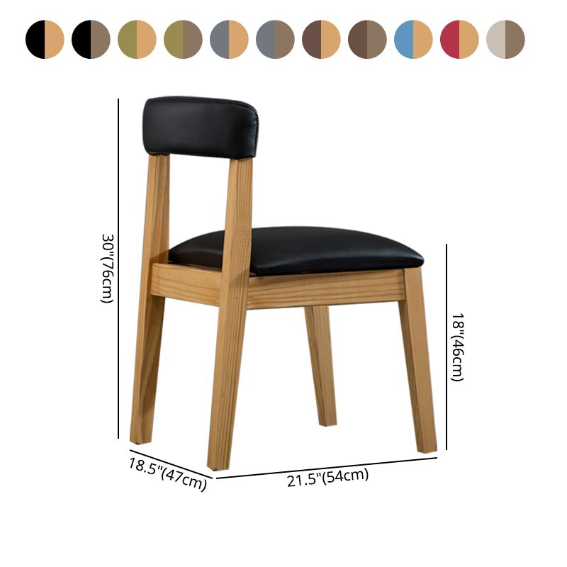 Silla lateral casera de estilo campestre, silla tapizada de madera con respaldo abierto para comedor