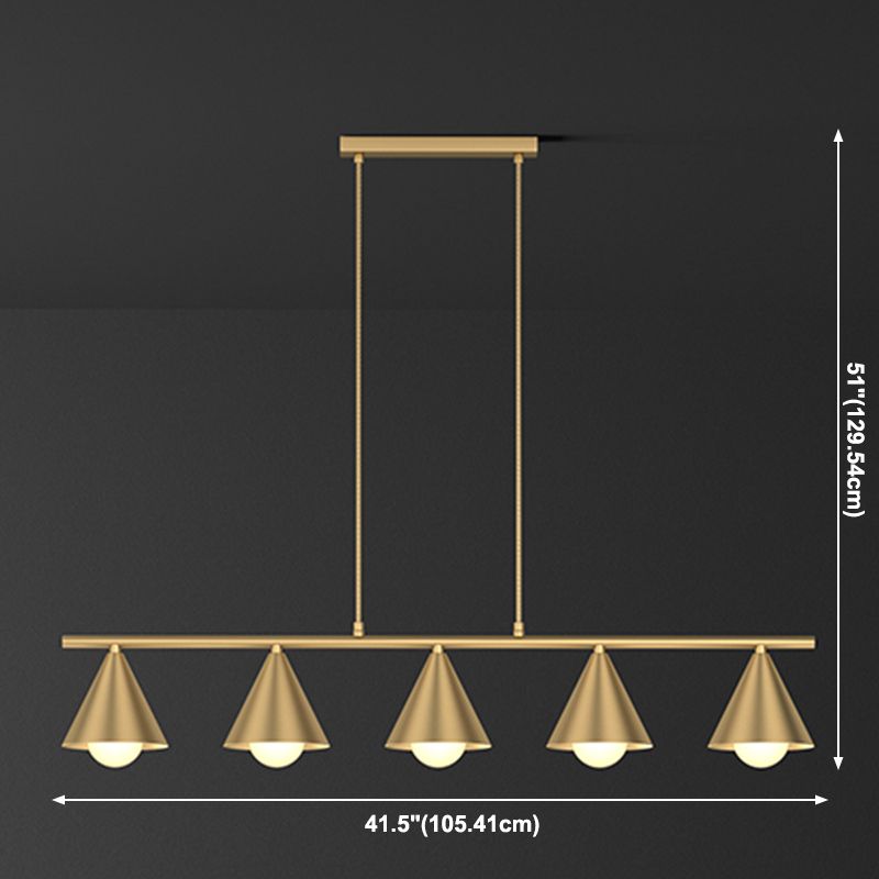 Cone Island Lights Contemporary Metal Island Plafond Light in Gold